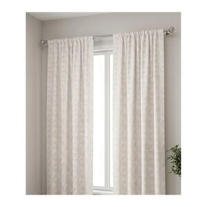 Ambesonne Beige White Geometric 3D Cube Microfiber Curtains 2 Panel 56x95 Set